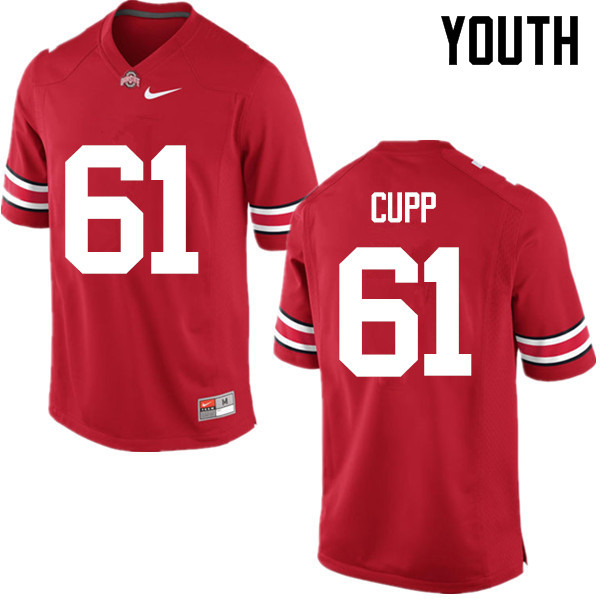 Ohio State Buckeyes Gavin Cupp Youth #61 Red Game Stitched College Football Jersey